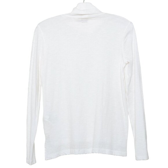 Madewell Whisper Cotton Turtleneck Long Sleeve White Tee - Picture 2 of 6